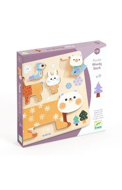 Puzzle lemn animale simpatice, Djeco