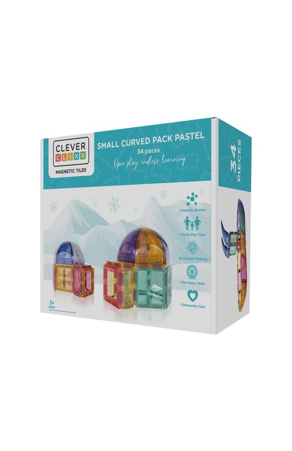 Set magnetic de constuit Dome pastel 34 piese, Cleverclixx