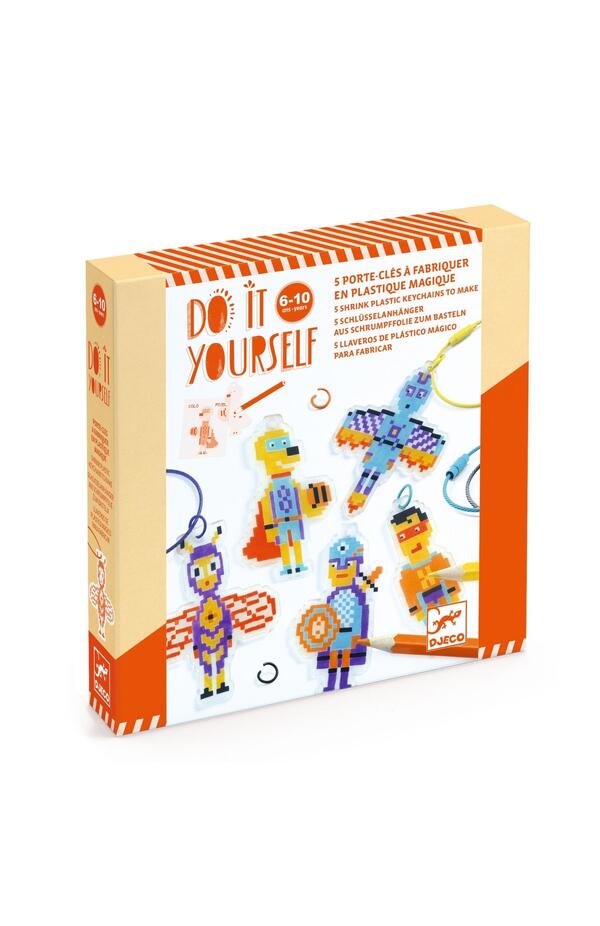 Joc creativ DIY Brelocuri eroi, Djeco
