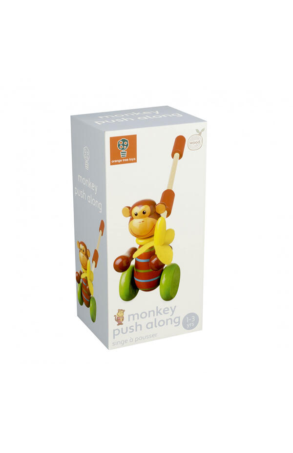 Jucarie de impins maimutica, Orange Tree Toys