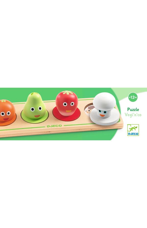 Puzzle din lemn Fructe si legume, Djeco