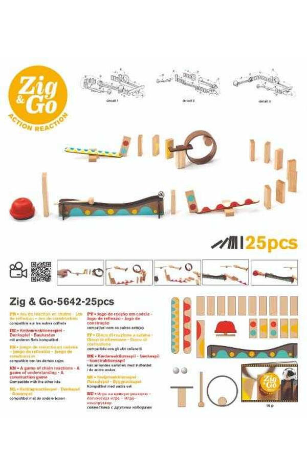 Set de constructie trasee Zig & Go Dring 25 piese, Djeco