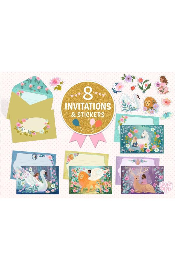 Set de invitatii Animale fantastice, Djeco