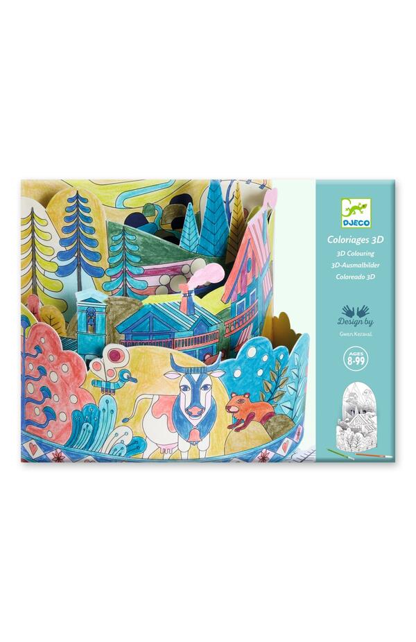 Planse de colorat si asamblat Peisaj stratificat, Djeco