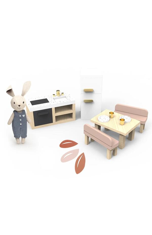 Set mobilier bucatarie pentru casa de papusi, Speedy Monkey