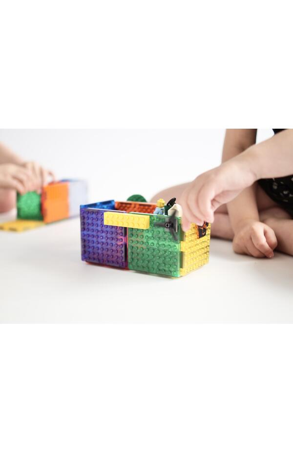 Set magnetic de construit Brick Tiles 16 piese, Cleverclixx