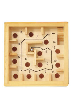 Joc logic Labirint din lemn cu bila, Fridolin