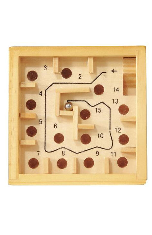 Joc logic Labirint din lemn cu bila, Fridolin
