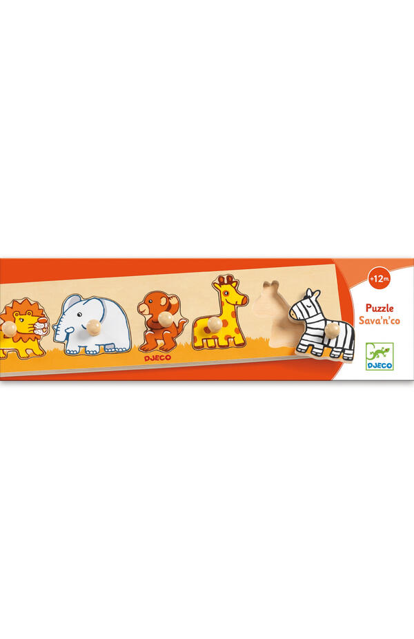 Puzzle cu buton Savana, Djeco