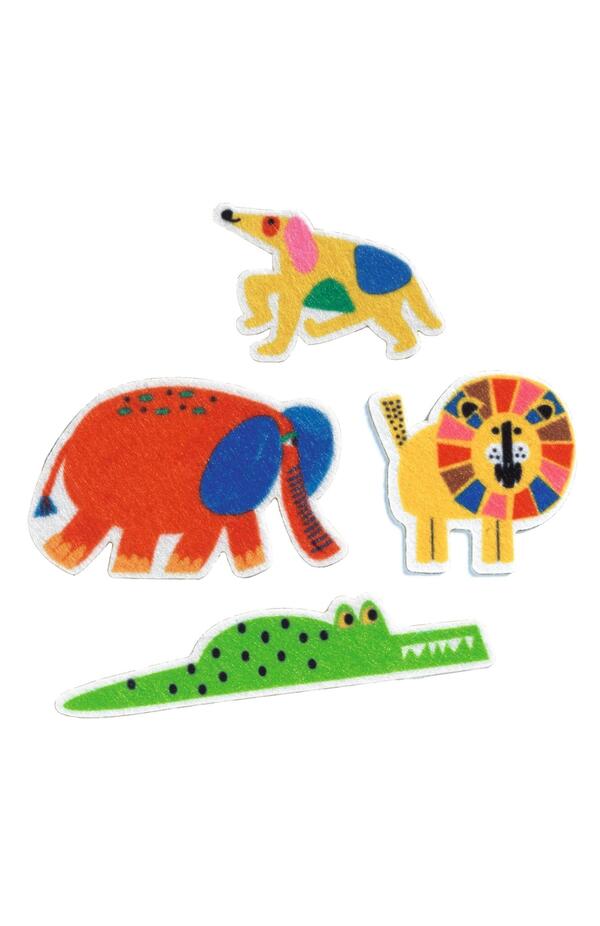 Set 60 stickere din fetru - Animale Vesele, Djeco Set 60 stickere din fetru - Animale Vesele, Djeco