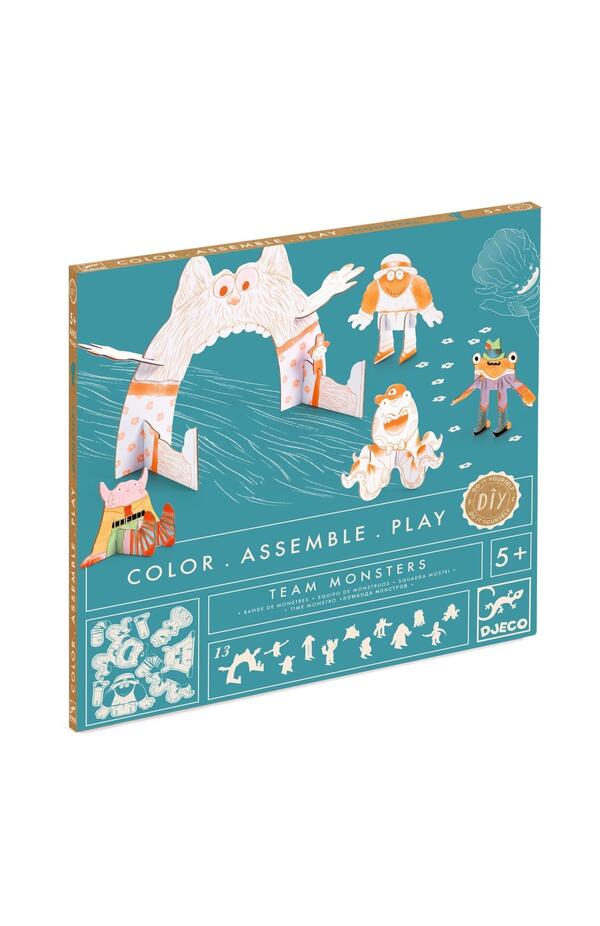 Kit Creativ Monstri de Colorat si Asamblat, Djeco