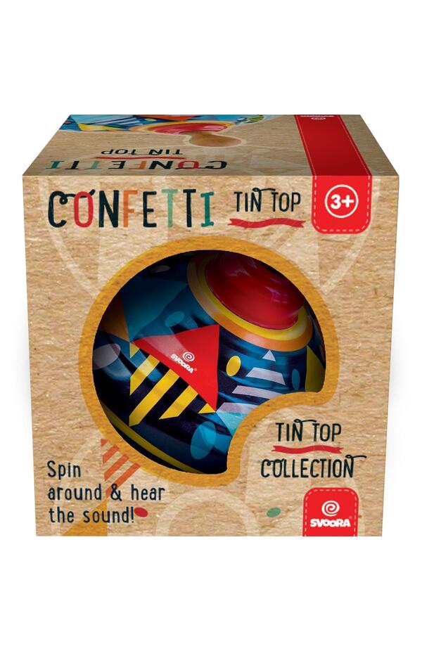 Titirez cu sunet si maner din lemn Confetti