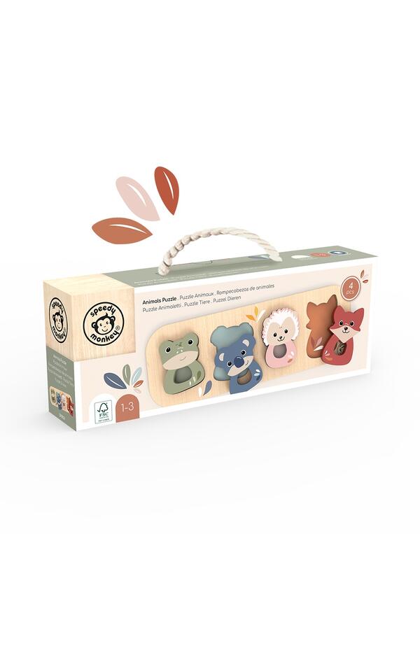 Puzzle cu animale din lemn, Speedy Monkey Puzzle cu animale din lemn, Speedy Monkey