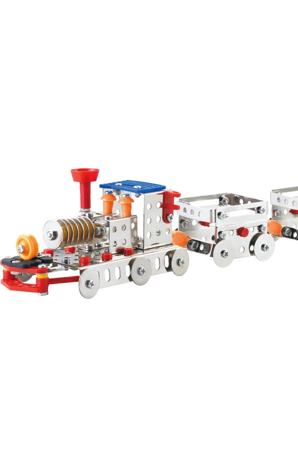 Kit STEM Locomotiva cu aburi și doua vagoane, nivel intermediar Kit STEM Locomotiva cu aburi și doua vagoane, nivel intermediar
