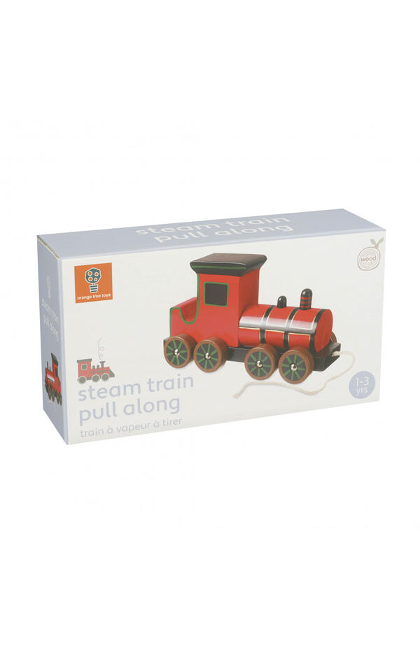 Jucarie de tras Locomotiva cu aburi, Orange Tree Toys