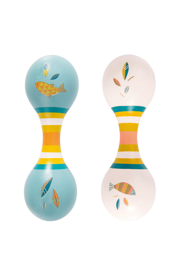 Maracas dublu albastru, Moulin Roty