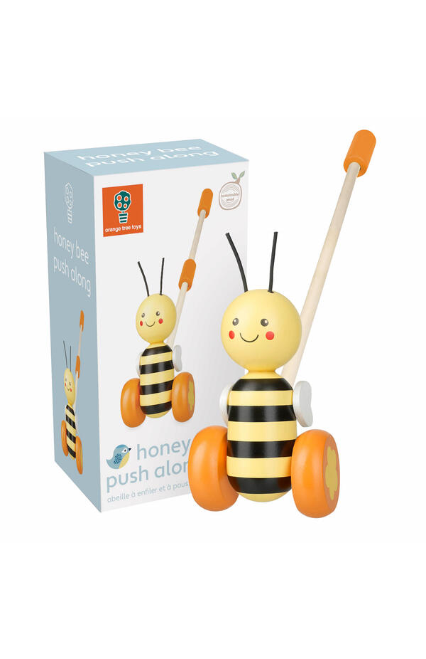 Jucarie de impins albinuta, Orange Tree Toys