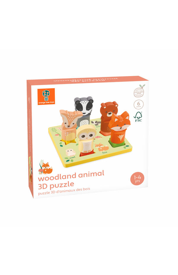 Puzzle 3D cu animale, Orange Tree Toys