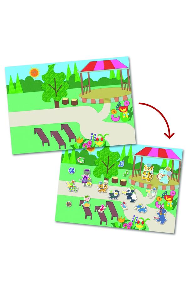 Abtibilduri repozitionabile Parada muzicala, Djeco