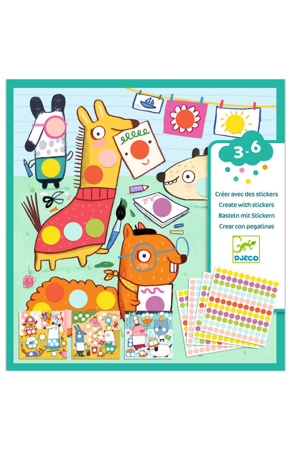 Joc creativ cu autocolante Buline colorate, Djeco