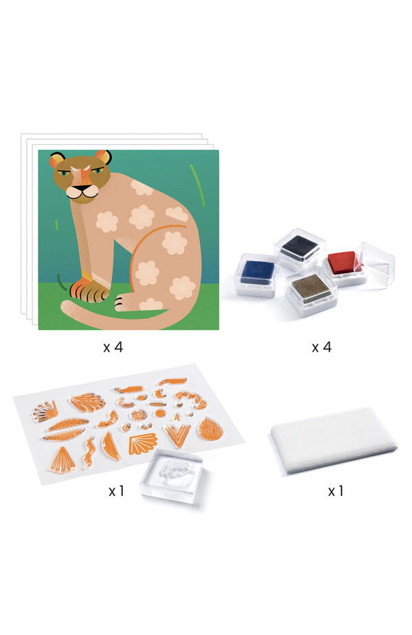 Joc creativ cu stampile Modele si animale, Djeco