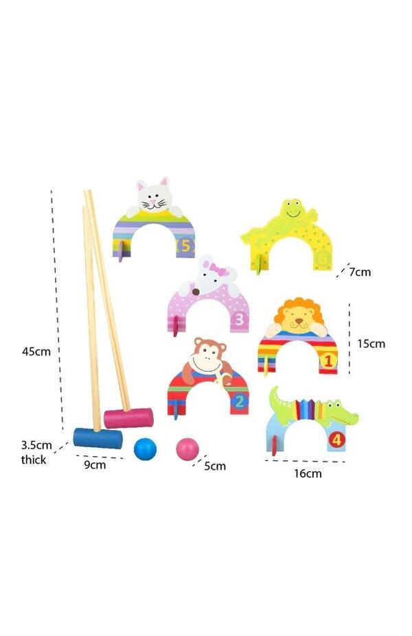 Set crocket din lemn cu animale, Orange Tree Toys