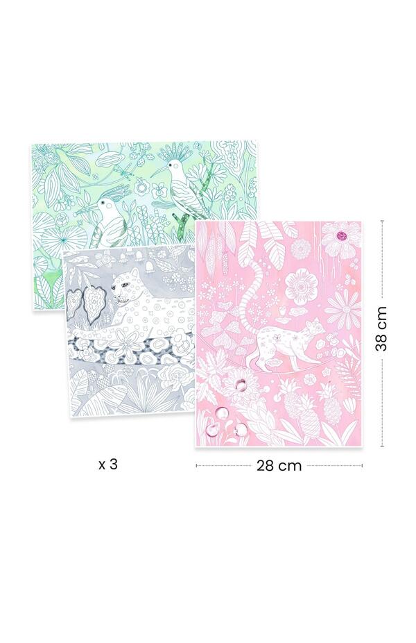 Mapa cu 3 postere de colorat In salbaticie, Djeco