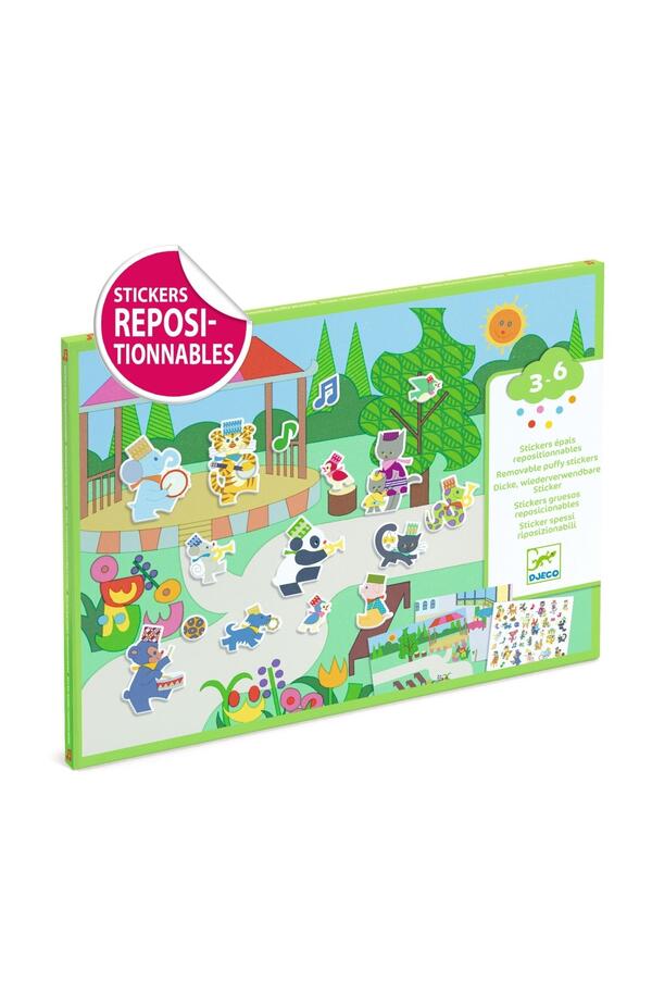 Abtibilduri repozitionabile Parada muzicala, Djeco