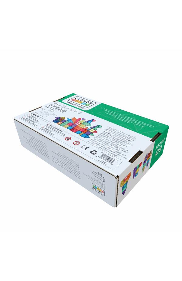 Set magnetic de construit Inventiv 60 piese, Cleverclixx
