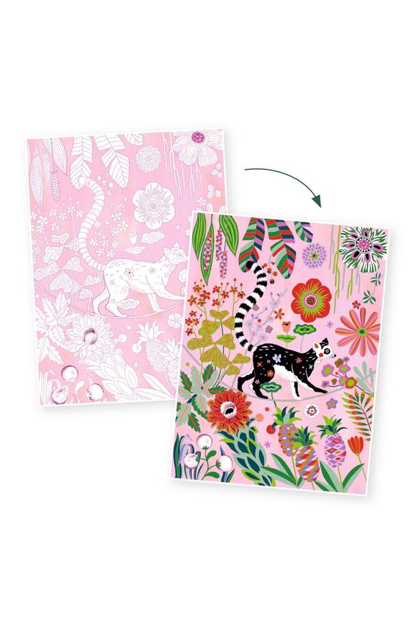 Mapa cu 3 postere de colorat In salbaticie, Djeco