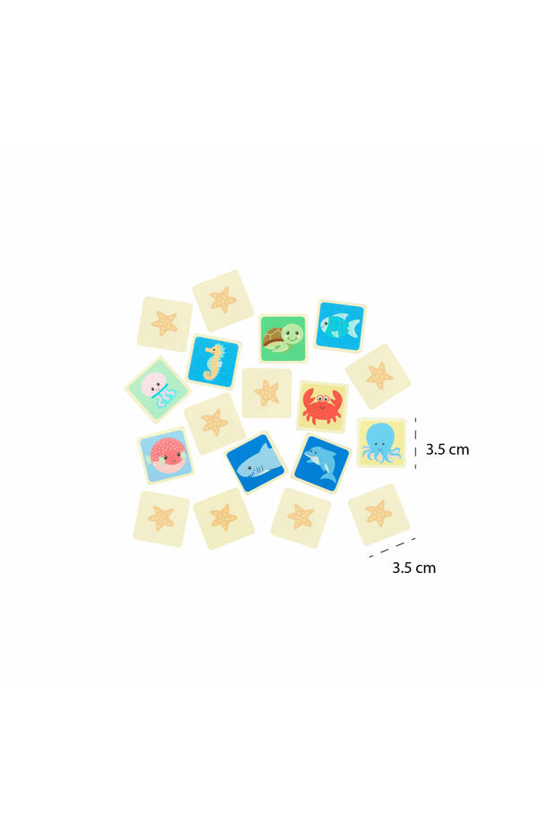 Joc de memorie din lemn cu vietatiile marii, Orange Tree Toys