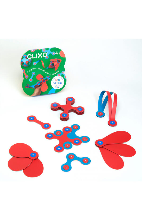 Set Clixo de construit cu magnet, Itsy pack Flamingo-Turquoise 18