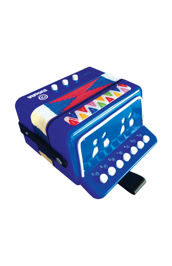 Instrument muzical acordeon albastru