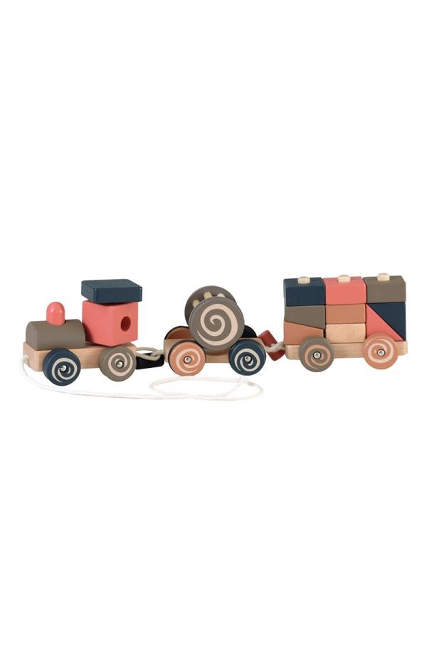 Jucarie de tras Trenulet cu blocuri de stivuit, Egmont Toys