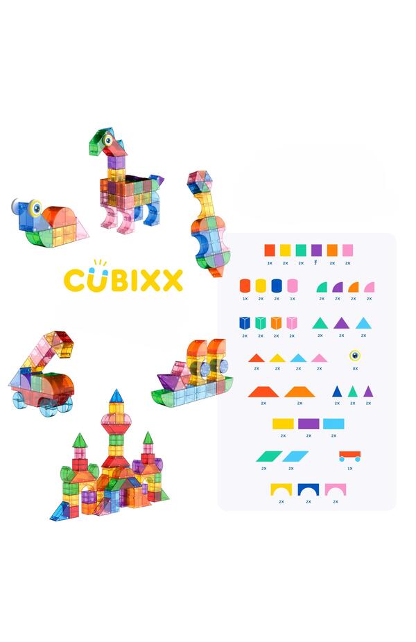 Set STEM magnetic de construit Cubixx, 64 piese