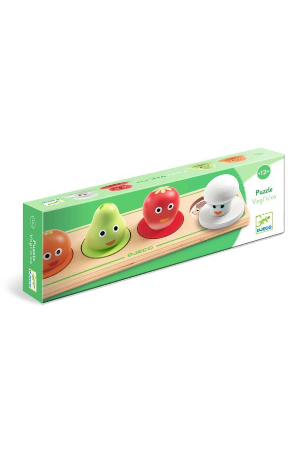 Puzzle din lemn Fructe si legume, Djeco