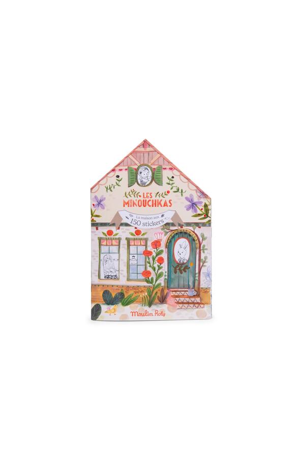 Carte de colorat cu abțibilduri Les Minouchkas, Moulin Roty