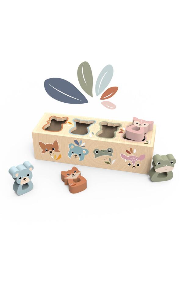 Cutie sortatoare cu forme animale din lemn, Speedy Monkey