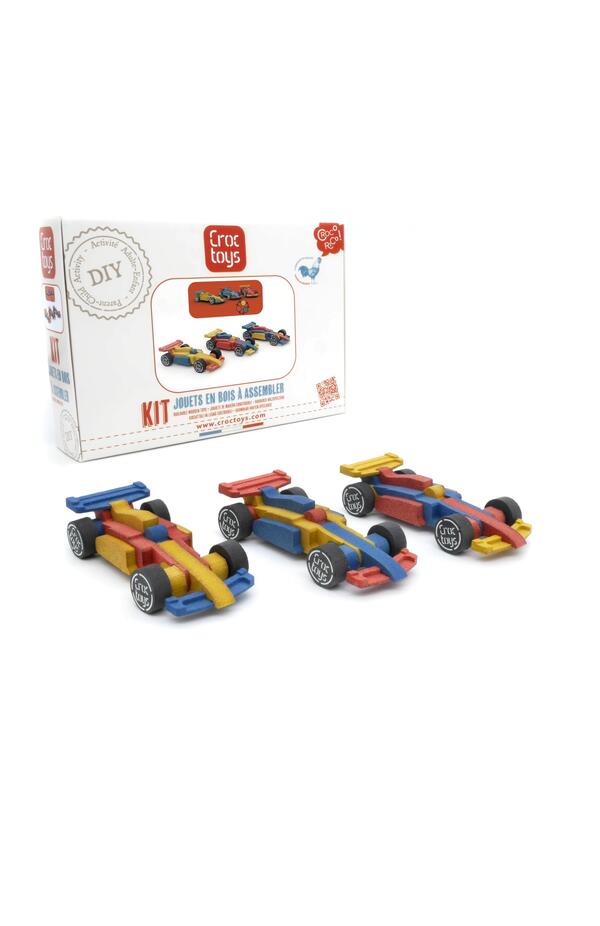 Set de constructie 3 masini de curse, Croc toys