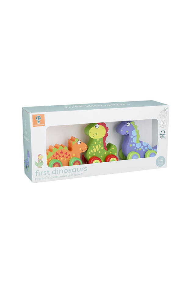 Primii mei dinozauri - set jucarii cu roti, Orange Tree Toys