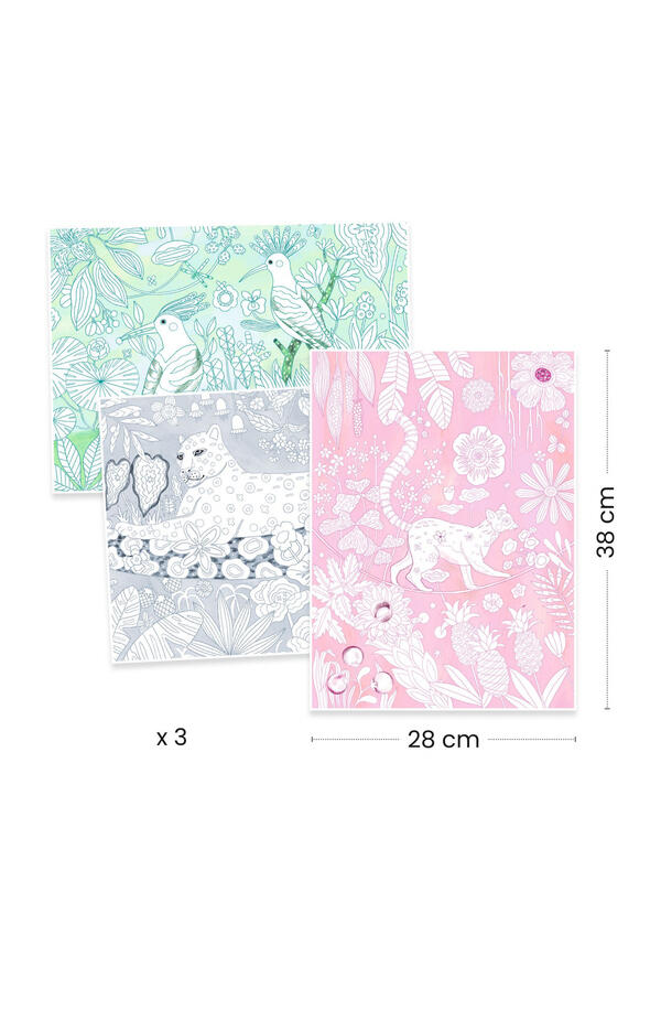 Mapa cu 3 postere de colorat In salbaticie, Djeco