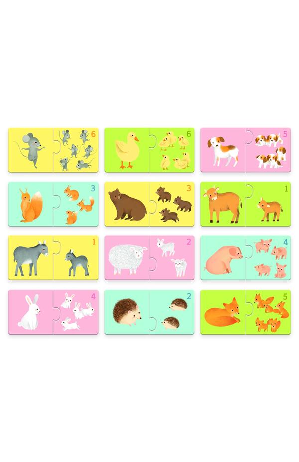 Puzzle duo asociere mama-pui, Djeco
