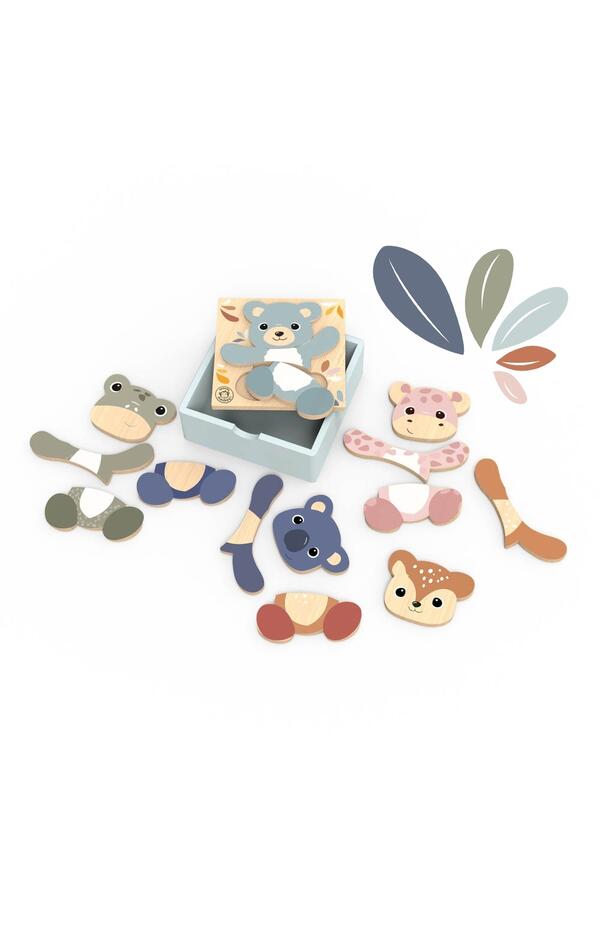 Puzzle din lemn Mix & Match, Speedy Monkey