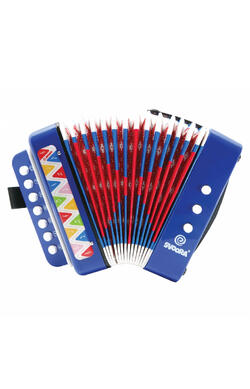 Instrument muzical acordeon albastru