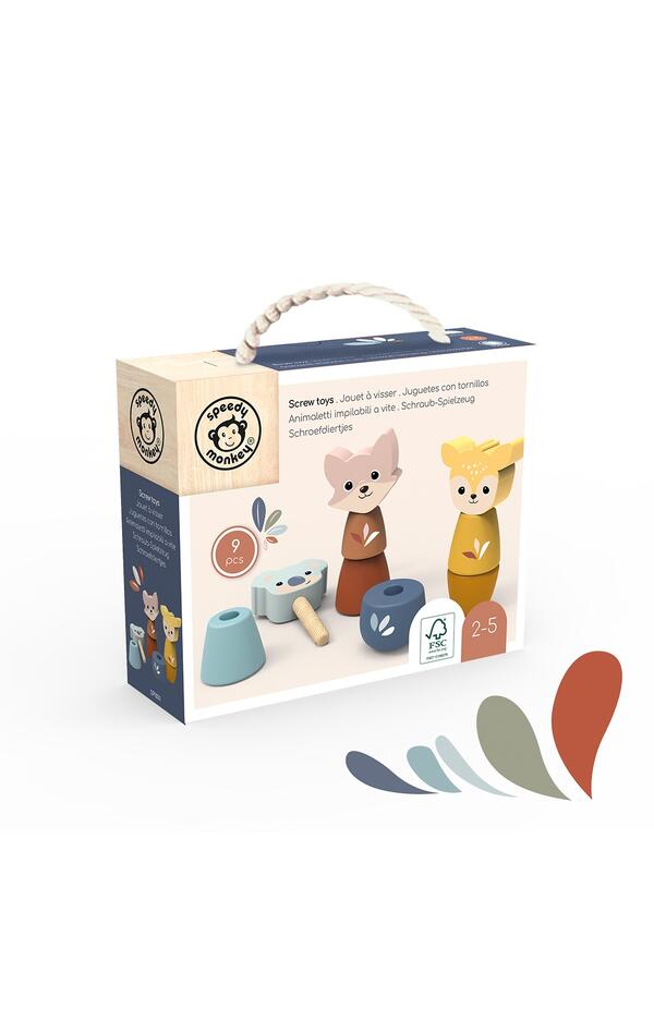 Jucarie interactiva animale cu surub, Speedy Monkey