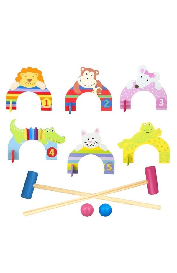 Set crocket din lemn cu animale, Orange Tree Toys
