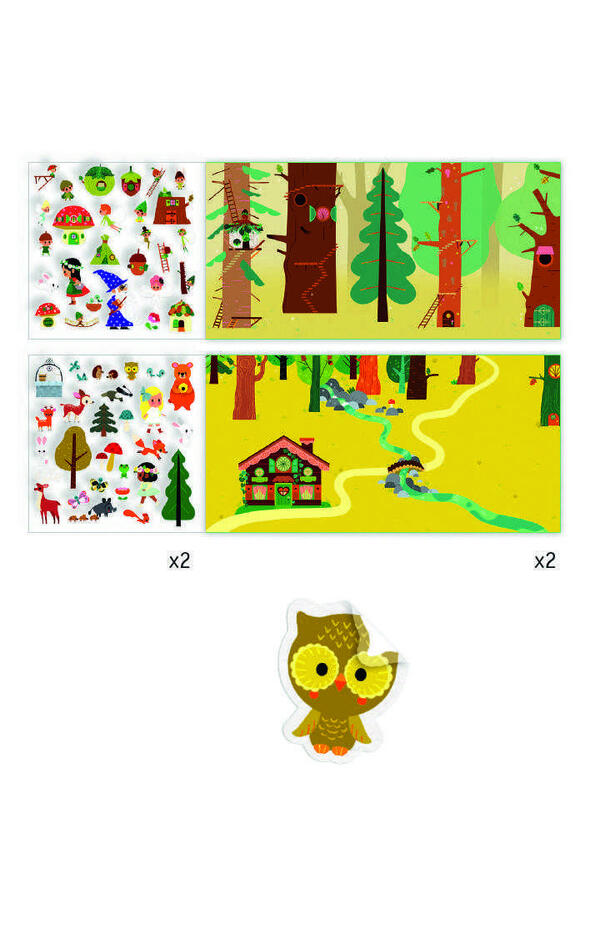 Planse cu abtibilduri repozitionabile Padurea fermecata, Djeco