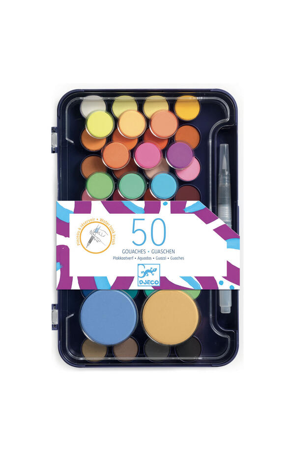 Paleta artistului, 50 de culori guase, Djeco