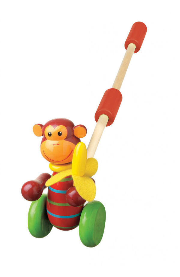 Jucarie de impins maimutica, Orange Tree Toys