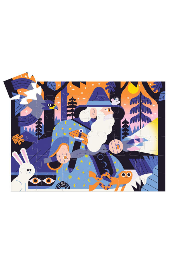 Puzzle Magicianul si sceptrul de cristal, Djeco Puzzle Magicianul si sceptrul de cristal, Djeco